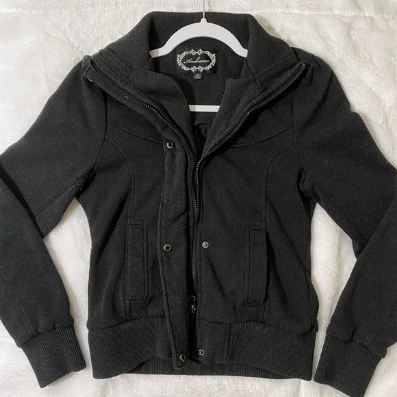 Fleece Charcoal Ambiance Bomber - Picture 1 of 2